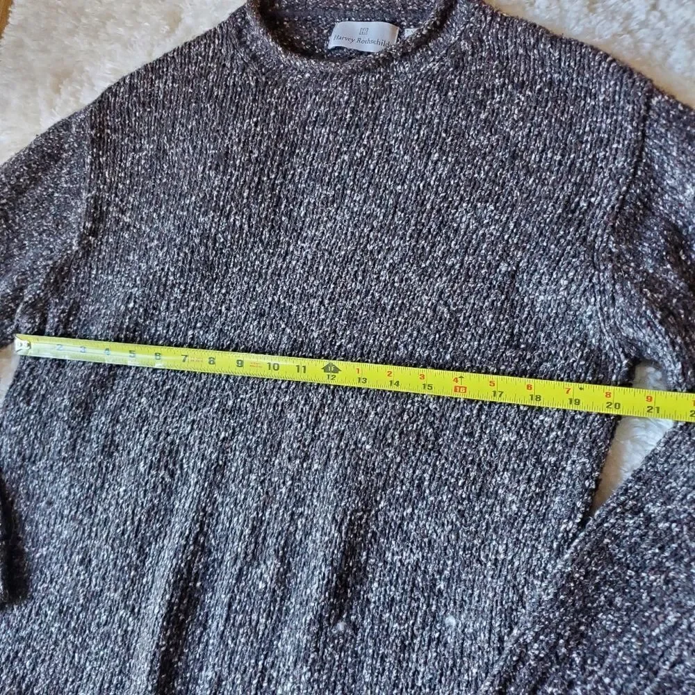 HARVEY ROTHSCHILD Men's Sweater Size Medium Brown‎ Wool / Silk Blend